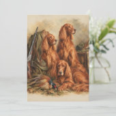 Ierse Setter ,Kunst Kaart (Staand voorkant)