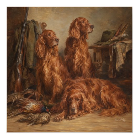 Ierse Setter ,Kunst Perfect Poster (Voorkant)