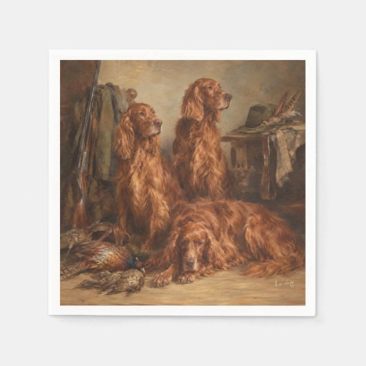 Ierse Setter ,Kunst  Servet (Voorkant)