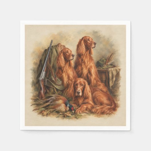 Ierse Setter ,Kunst  Servet (Voorkant)