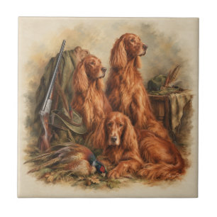 Ierse Setter ,Kunst Tegeltje