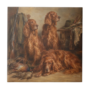 Ierse Setter ,Kunst Tegeltje