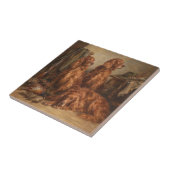 Ierse Setter ,Kunst Tegeltje (Zijkant)