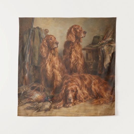 Ierse Setter ,Kunst Wandkleed (Voorkant)