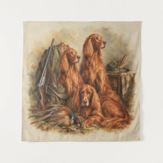 Ierse Setter ,Kunst Wandkleed (Voorkant)