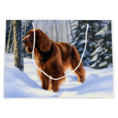Ierse Setter Laat het Sneeuwen Kerstmis Groot Cadeauzakje (Voorkant)