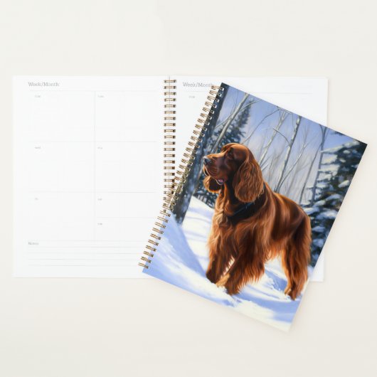 Ierse Setter Laat het Sneeuwen Kerstmis Planner (Display)
