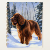 Ierse Setter Laat het Sneeuwen Kerstmis Planner (Voorkant)
