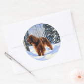 Ierse Setter Laat het Sneeuwen Kerstmis Ronde Sticker (Envelop)