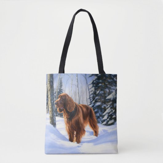 Ierse Setter Laat het Sneeuwen Kerstmis Tote Bag (Voorkant)