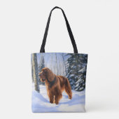 Ierse Setter Laat het Sneeuwen Kerstmis Tote Bag (Achterkant)