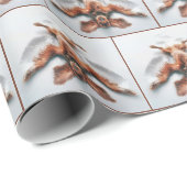 Ierse Setter maakt een sneeuwengel Cadeaupapier (Rol Hoek)