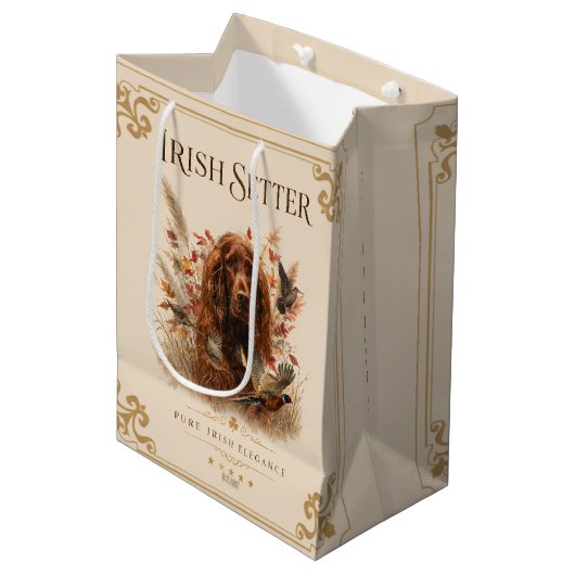 Ierse Setter Medium Cadeauzakje (Voorkant Gekanteld)