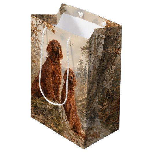 Ierse Setter Medium Cadeauzakje (Voorkant Gekanteld)