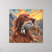 Ierse Setter met Chukar Patrijs ,Kunst Canvas Afdruk (Voorkant)
