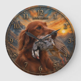 Ierse Setter met Chukar Patrijs ,Kunst Grote Klok