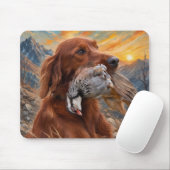 Ierse Setter met Chukar Patrijs ,Kunst Muismat (Met muis)
