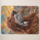 Ierse Setter met Chukar Patrijs ,Kunst Sherpa Deken (Voorkant (horizontaal))