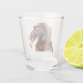 Ierse Setter met Chukar Patrijs ,Kunst Shot Glas (Achterkant)