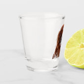 Ierse Setter met Chukar Patrijs ,Kunst Shot Glas (Links)