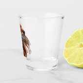 Ierse Setter met Chukar Patrijs ,Kunst Shot Glas (Rechts)