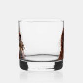 Ierse Setter met Chukar Patrijs ,Kunst Whisky Glas (Links)