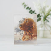 Ierse setter met fazant briefkaart (Staand voorkant)