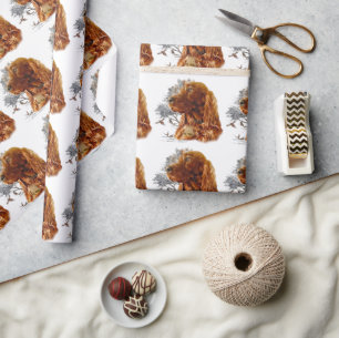 Ierse setter met fazant cadeaupapier