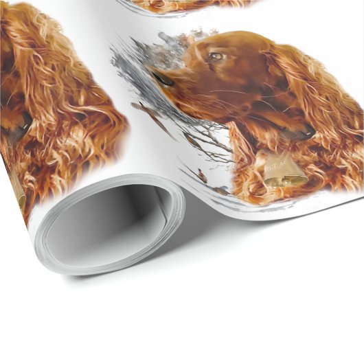 Ierse setter met fazant cadeaupapier (Rol Hoek)