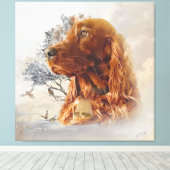 Ierse setter met fazant canvas afdruk (Insitu (Houten vloer))