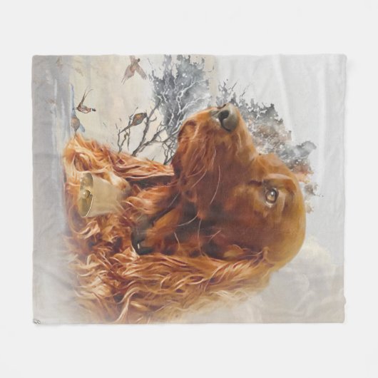 Ierse setter met fazant fleece deken (Voorkant (Horizontaal))
