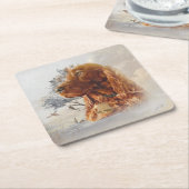 Ierse setter met fazant kartonnen onderzetters (Schuin)