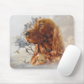 Ierse setter met fazant muismat (Met muis)