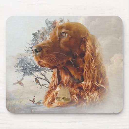 Ierse setter met fazant muismat (Voorkant)