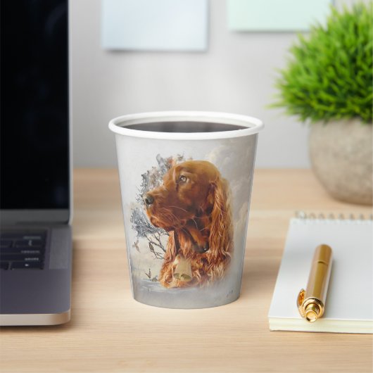 Ierse setter met fazant papieren bekers (Insitu)