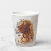 Ierse setter met fazant papieren bekers (Voorkant)