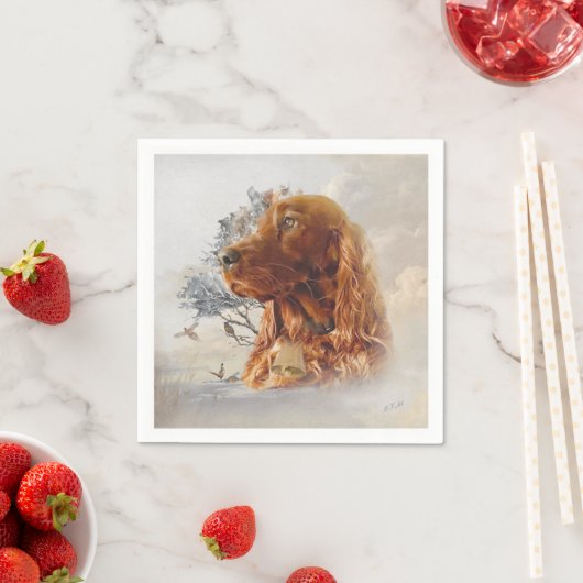 Ierse setter met fazant servet (Insitu)