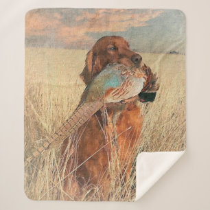 Ierse Setter met fazant Sherpa Deken