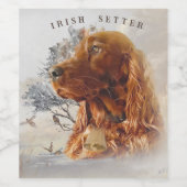 Ierse setter met fazant wijn etiket (Enkel label)