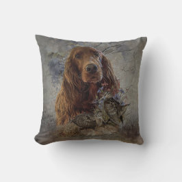 Ierse setter met houtsnip          kussen