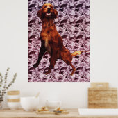 Ierse Setter met lavendelbloempatroon poster (Keuken)