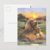 Ierse setter met puppy briefkaart (Voorkant / Achterkant)