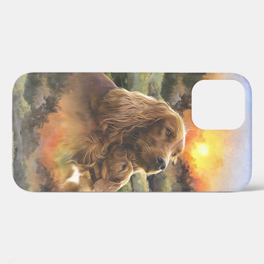 Ierse setter met puppy Case-Mate iPhone case (Achterkant (horizontaal))