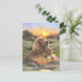 Ierse setter met puppy feestdagenkaart (Staand voorkant)