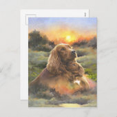 Ierse setter met puppy feestdagenkaart (Voorkant / Achterkant)