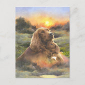 Ierse setter met puppy feestdagenkaart (Voorkant)