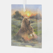 Ierse setter met puppy glas ornament (Voorkant links)