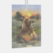 Ierse setter met puppy glas ornament (Voorkant Rechts)