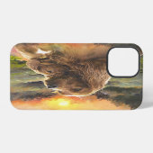 Ierse setter met puppy iPhone hoesje (Achterkant horizontaal)