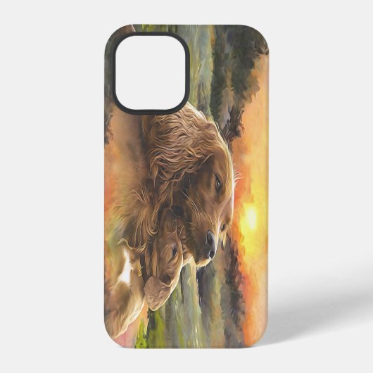 Ierse setter met puppy iPhone hoesje (Achterkant)